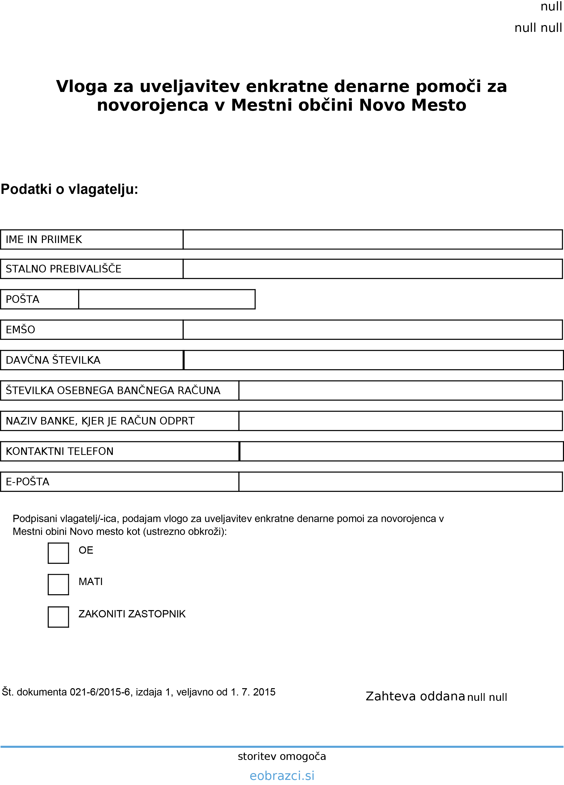 Vloge | e-Obrazci - elektronske pogodbe in obrazci